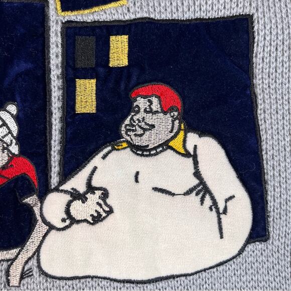 Vintage 90"s Rare Fubu Platinum Fat Albert Sweater Mens 1X Junkyard Gang Velvet - Picture 4 of 16